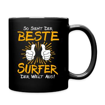 Surfer Geschenkidee - Tasse einfarbig - Schwarz - Rechts