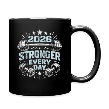 Stronger every day | Sports | New Year's resolutions 2026 - Full Colour Mug - black - Right