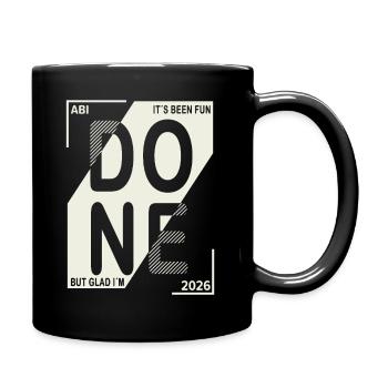 Done 2026 – Abi geschafft Design - Tasse einfarbig - Schwarz - Rechts