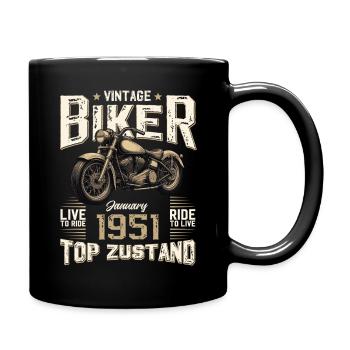 Cadeau du 75e anniversaire Motocycliste janvier 1951 - Mug uni - noir - Droite