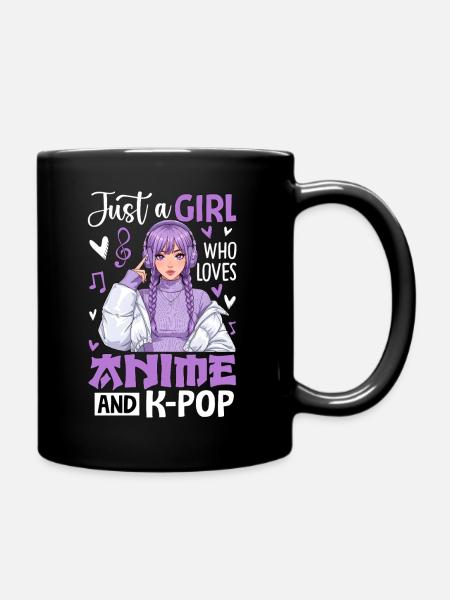 Just A Girl Who Love L’Anime And K-Pop - Mug uni - noir