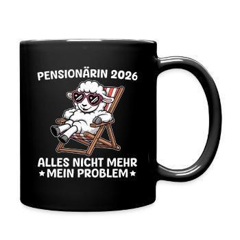 Pensioner 2026 Sheep in a deckchair - Farewell - Full Colour Mug - black - Right