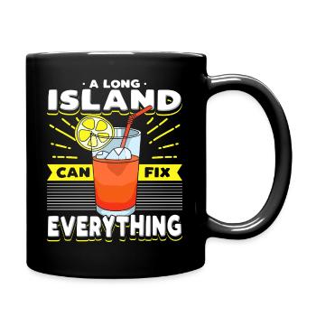 Long Island Can Fix Everything Cocktail Art Tea - Full Colour Mug - black - Right
