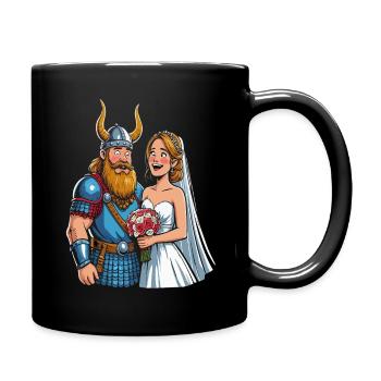 Wikinger Viking Legende Seemann Odin Rabe Hochzeit - Tasse einfarbig - Schwarz - Rechts