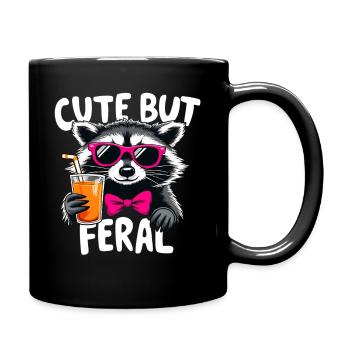 Sweet but Wild Raccoon - Full Colour Mug - black - Right