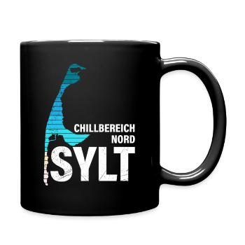 Nordsee Urlaub CHILL BEREICH NORD Lustiges - Tasse einfarbig - Schwarz - Rechts