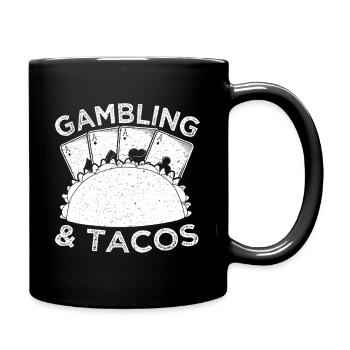 Casino Gambler Tacos Gambling - Tasse einfarbig - Schwarz - Rechts