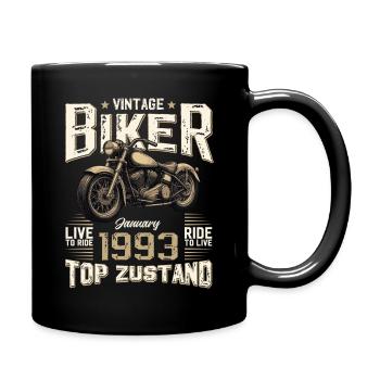 33rd Birthday Gift Motorcyclist January 1993 - Full Colour Mug - black - Right