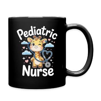 Pediatric giraffe with stethoscope - Full Colour Mug - black - Right