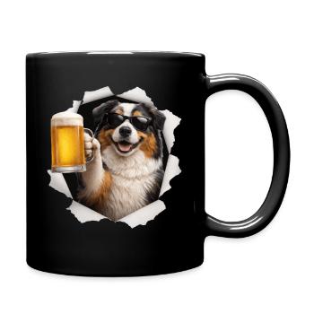 Australian Shepherd-øl - Ensfarvet krus - sort - Højre
