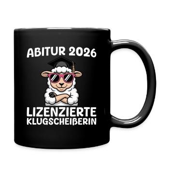 Abiturientin 2026 Schaf Abitur Abschluss - Tasse einfarbig - Schwarz - Rechts