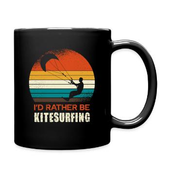 Kitesurfing Retro Circle Design - Full Colour Mug - black - Right