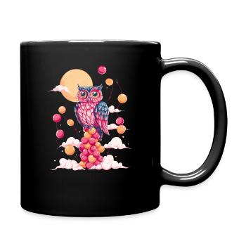 Farbige Eulenballons Fantasie - Tasse einfarbig - Schwarz - Rechts