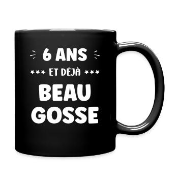 Sechs Jahre alt, schon gutaussehend - Tasse einfarbig - Schwarz - Rechts