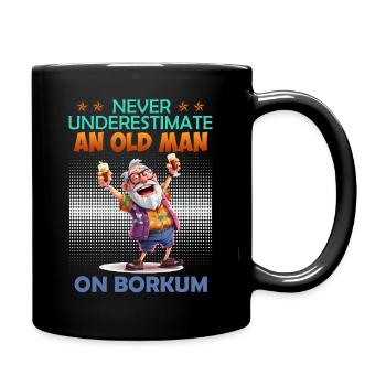 Grandpa NEVER UNDERESTIMATE AN OLD MAN - Full Colour Mug - black - Right