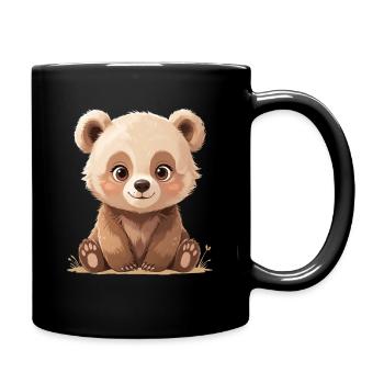 Kuschelbärchen im Sonnenlicht - Tasse einfarbig - Schwarz - Rechts