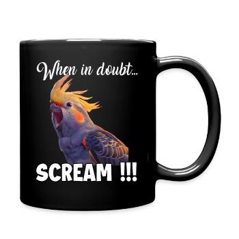 Cockatiel Meme T, funny screaming nymph - Full Colour Mug - black - Right