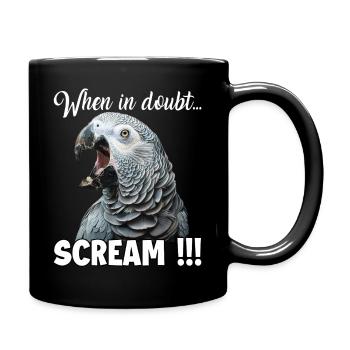 Screaming African grey parrot T, funny parrot - Full Colour Mug - black - Right