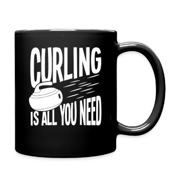 Curling is all you need - Full Colour Mug - black - Right