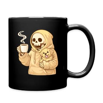 Squelette douillet avec chien – Chaleur de proximité - Mug uni - noir - Droite