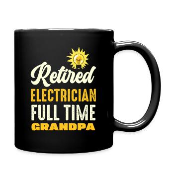 Grand-père électricien à plein temps - Mug uni - noir - Droite