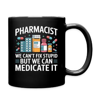 Pharmacist saying: Medicate It - Full Colour Mug - black - Right