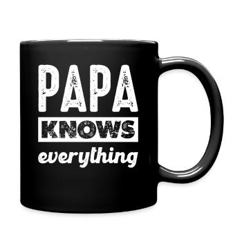 Papa sait tout - Mug uni - noir - Droite