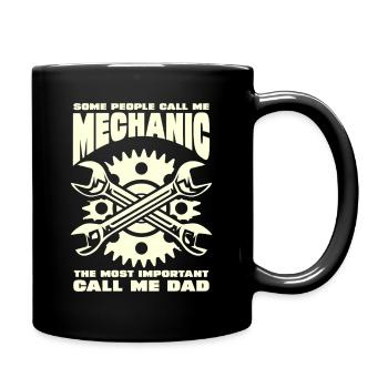 Mechanic Dad Saying - Full Colour Mug - black - Right