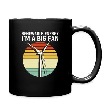 Windkraft Windrad Windenergie - Tasse einfarbig - Schwarz - Rechts