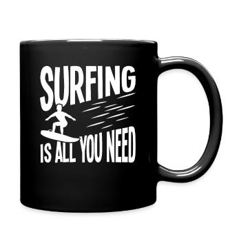 Surfing is all you need - Full Colour Mug - black - Right