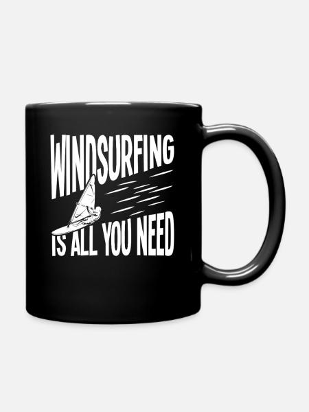 Windsurfen: Alles, was du brauchst - Tasse einfarbig - Schwarz