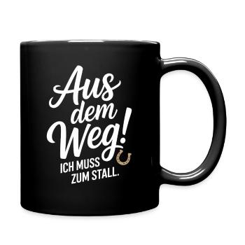 Riding out of the way to the stable horse girl horses - Full Colour Mug - black - Right
