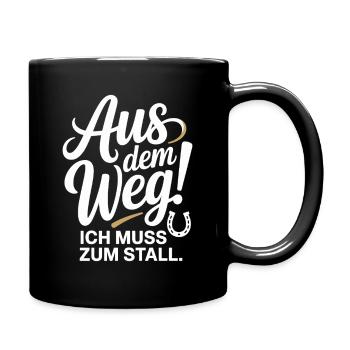 Riding out of the way to the stable horse girl horses - Full Colour Mug - black - Right