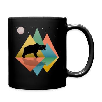 Bear In The Mountains  - Full Colour Mug - black - Right