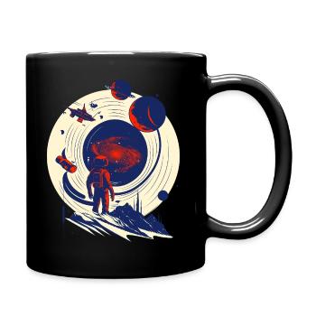 Astronaut am kosmischen Portal - Tasse einfarbig - Schwarz - Rechts