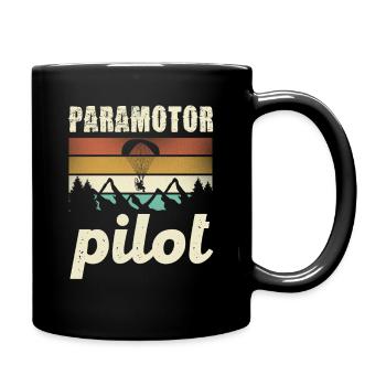 Paramotor Pilot Retro Sunset - Full Colour Mug - black - Right