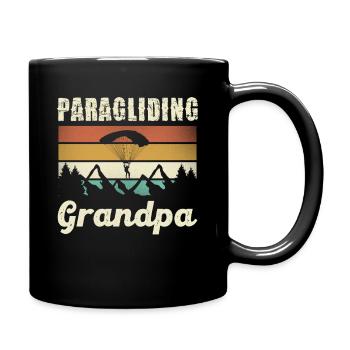 Paragliding Grandpa Retro - Full Colour Mug - black - Right