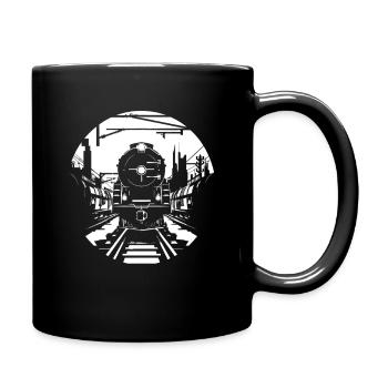 Eisenbahn Skizze - Tasse einfarbig - Schwarz - Rechts