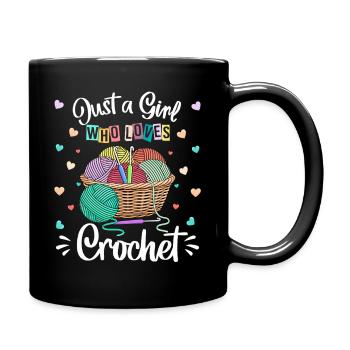 Colorful Crochet Hobby & Wool Lover Girl - Full Colour Mug - black - Right