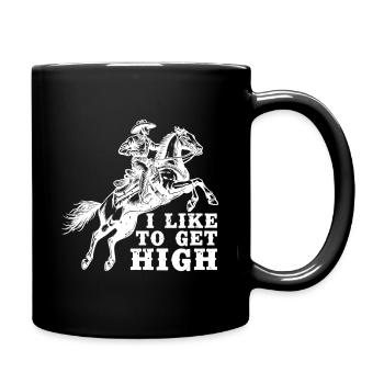 Rodeo Horse Riding Like To Get High Cowboy - Tasse einfarbig - Schwarz - Rechts