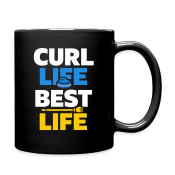 Curling Funny Sweep Hard Broom Cardio - Full Colour Mug - black - Right