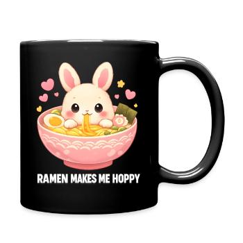 Ramen Kawaii Hase - Tasse einfarbig - Schwarz - Rechts