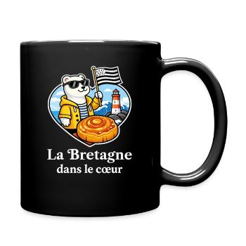 Brittany in the Heart Hermine Kouign Amann - Full Colour Mug - black - Right