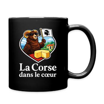 La Corse dans le Cœur Mouflon Fromage - Mug uni - noir - Droite