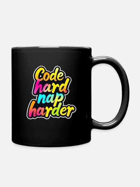 Code Hard Nap Harder Funny Programmer Tee - Mug uni - noir