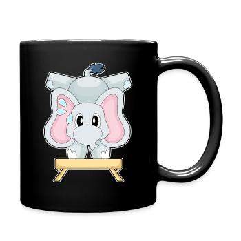 Elephant Workout Gymnastics Fitness - Full Colour Mug - black - Right
