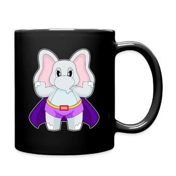 Elephant Superhero Cloak - Full Colour Mug - black - Right