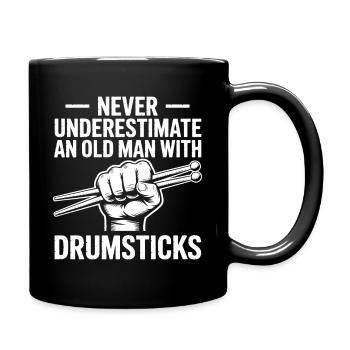 Drummer Spruch Lustiges Schlagzeuger Geschenk - Tasse einfarbig - Schwarz - Rechts