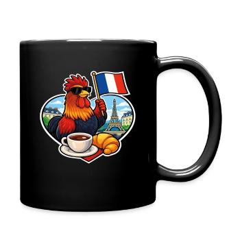 Frankreich – French Rooster Café Paris Tour Eiffel - Tasse einfarbig - Schwarz - Rechts