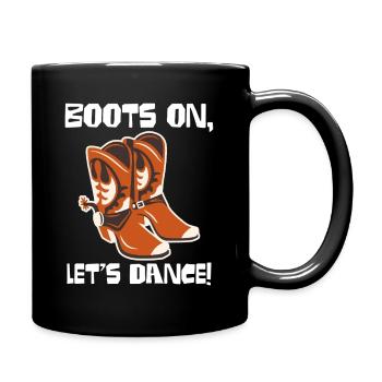 Boots On: Tanzende Cowboy-Stiefel - Tasse einfarbig - Schwarz - Rechts